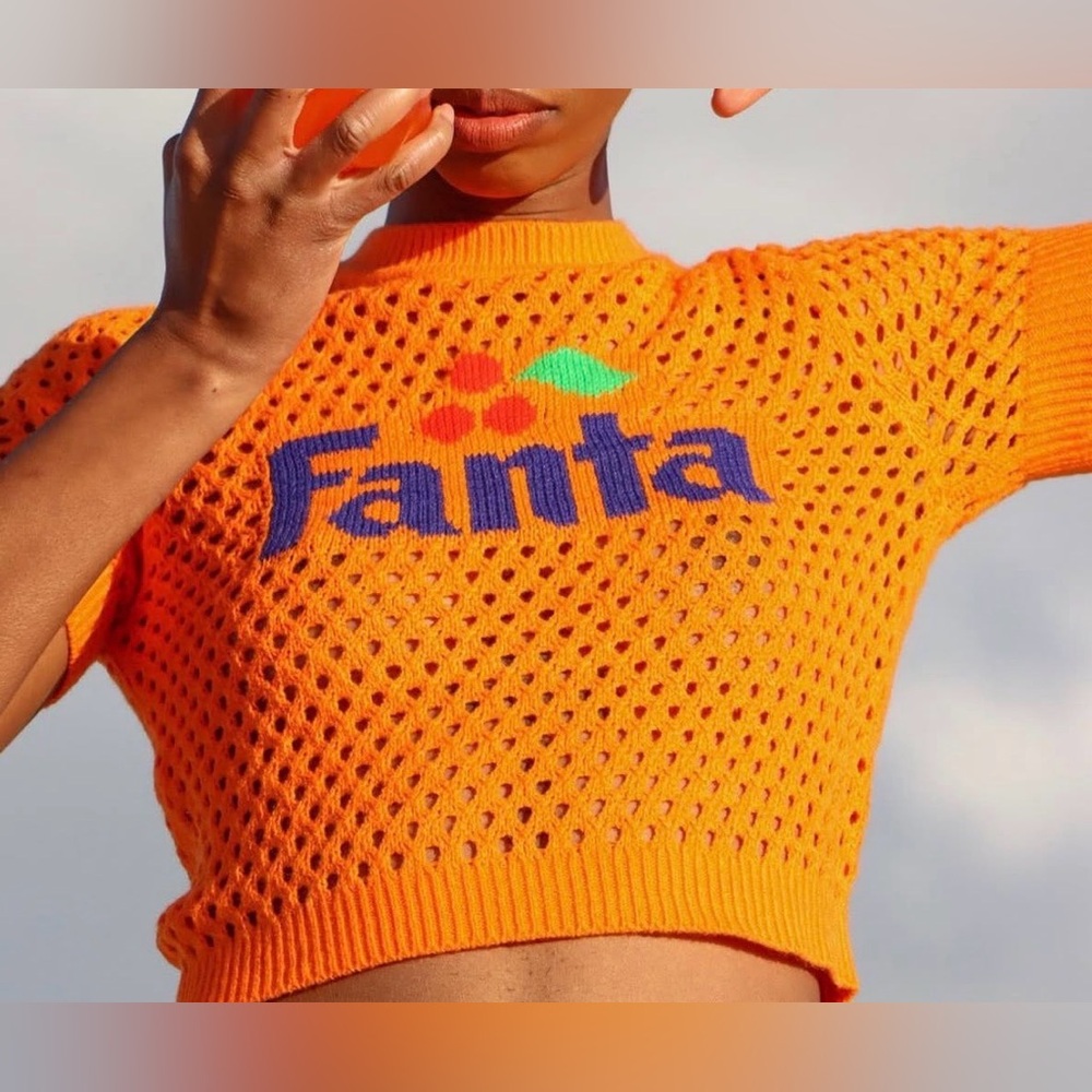 H&M Bright Orange Knit Crop Top